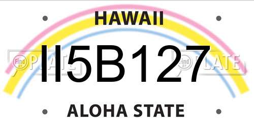 II5B127 Hawaii License Plate