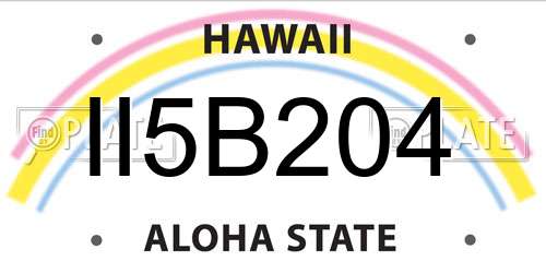 II5B204 Hawaii License Plate