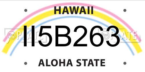 II5B263 Hawaii License Plate