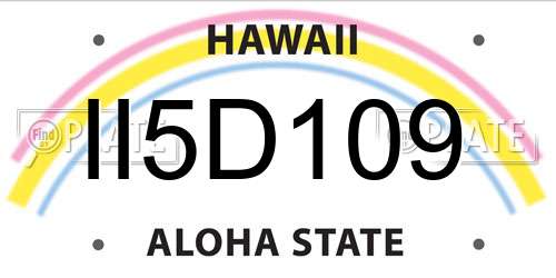 II5D109 Hawaii License Plate