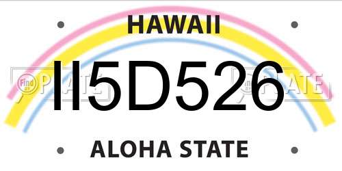 II5D526 Hawaii License Plate