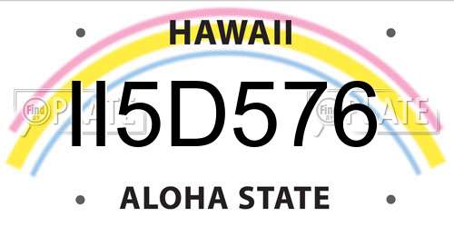 II5D576 Hawaii License Plate