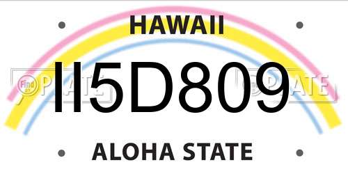 II5D809 Hawaii License Plate