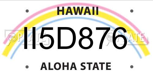 II5D876 Hawaii License Plate