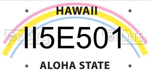 II5E501 Hawaii License Plate
