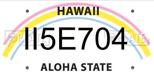 II5E704 Hawaii License Plate