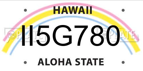 II5G780 Hawaii License Plate