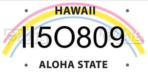 II5O809 Hawaii License Plate