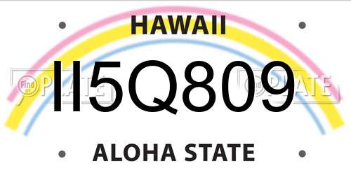 II5Q809 Hawaii License Plate