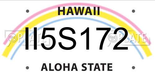 II5S172 Hawaii License Plate