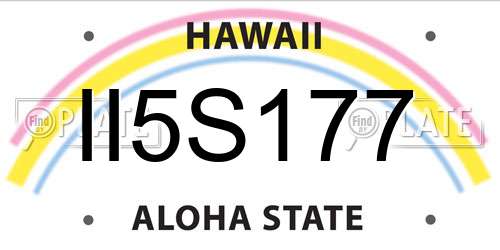 II5S177 Hawaii License Plate