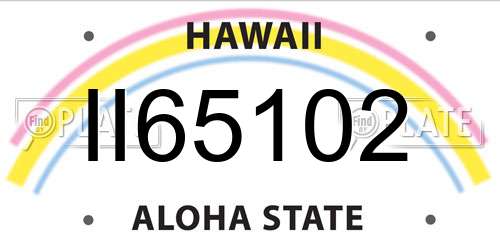 II65102 Hawaii License Plate
