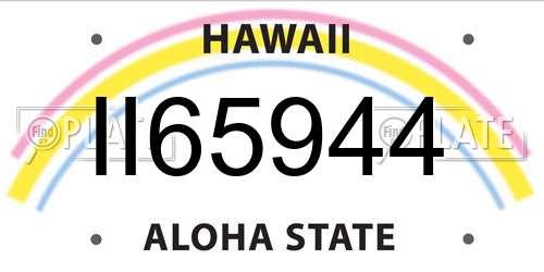 II65944 Hawaii License Plate