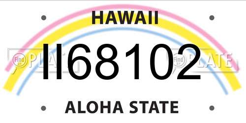 II68102 Hawaii License Plate