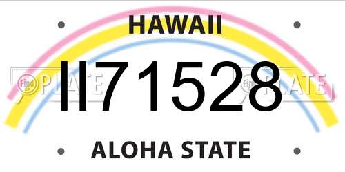 II71528 Hawaii License Plate