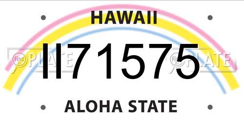 II71575 Hawaii License Plate