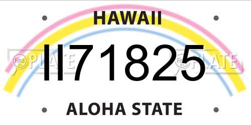 II71825 Hawaii License Plate