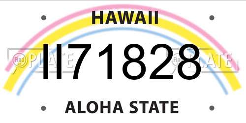 II71828 Hawaii License Plate