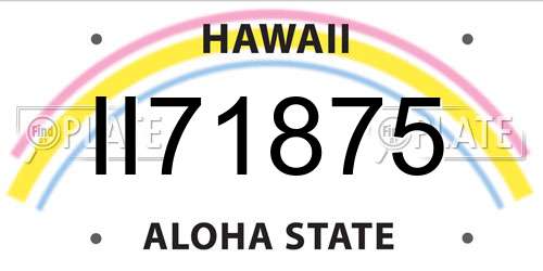 II71875 Hawaii License Plate