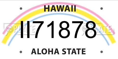II71878 Hawaii License Plate