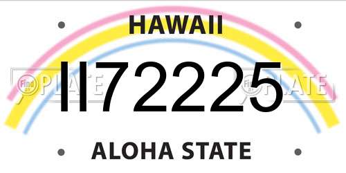 II72225 Hawaii License Plate