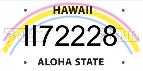 II72228 Hawaii License Plate