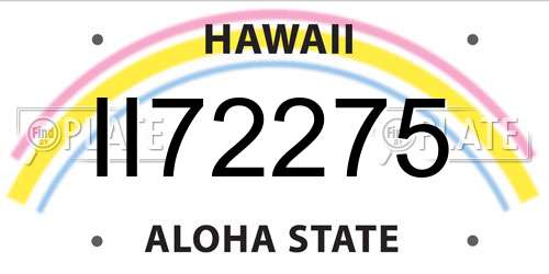 II72275 Hawaii License Plate