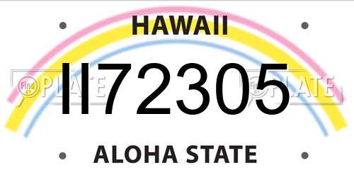 II72305 Hawaii License Plate