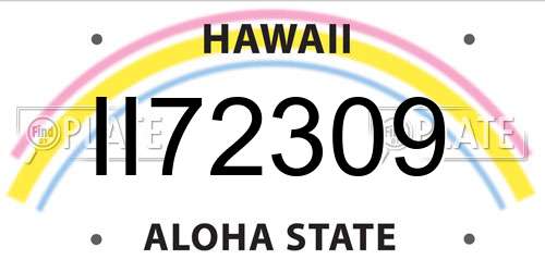 II72309 Hawaii License Plate