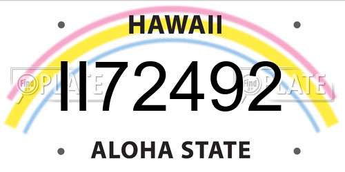 II72492 Hawaii License Plate