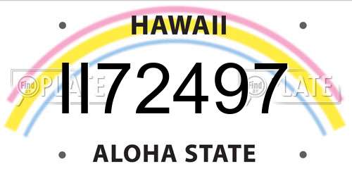 II72497 Hawaii License Plate