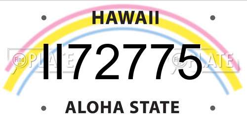 II72775 Hawaii License Plate