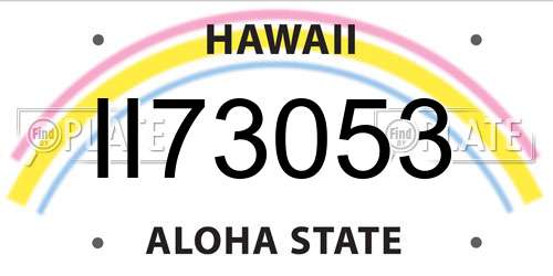 II73053 Hawaii License Plate