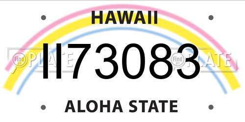 II73083 Hawaii License Plate