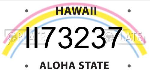 II73237 Hawaii License Plate