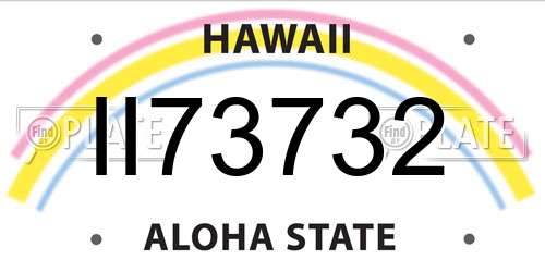 II73732 Hawaii License Plate