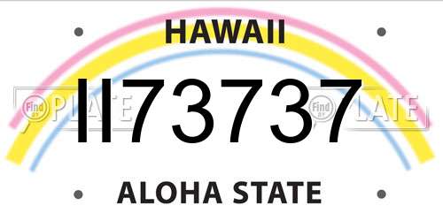 II73737 Hawaii License Plate