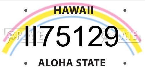 II75129 Hawaii License Plate