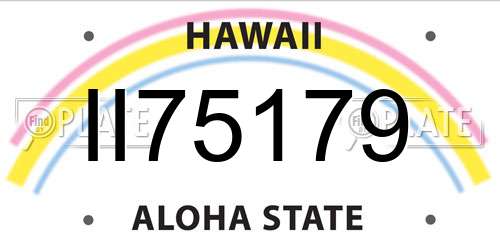 II75179 Hawaii License Plate