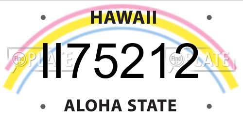 II75212 Hawaii License Plate