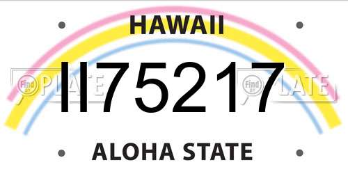 II75217 Hawaii License Plate