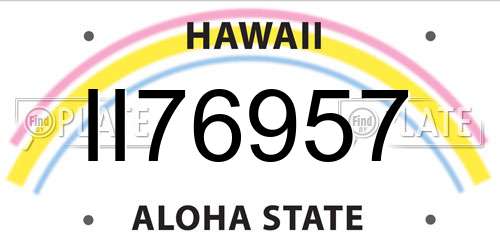 II76957 Hawaii License Plate