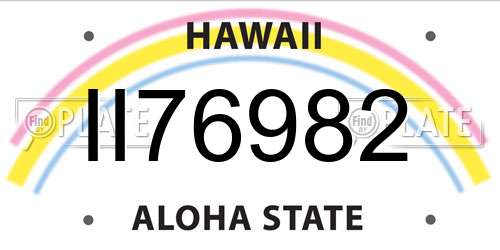 II76982 Hawaii License Plate