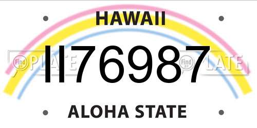 II76987 Hawaii License Plate