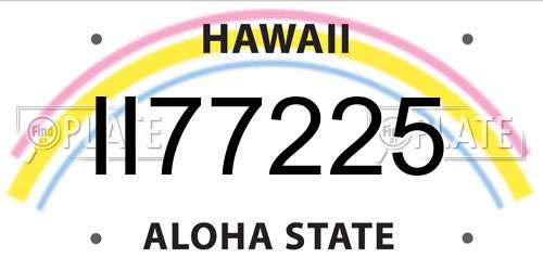 II77225 Hawaii License Plate
