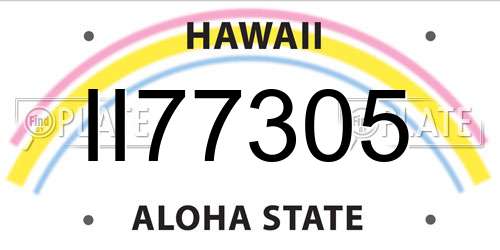 II77305 Hawaii License Plate