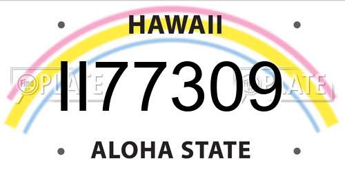 II77309 Hawaii License Plate