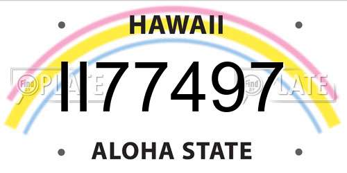 II77497 Hawaii License Plate