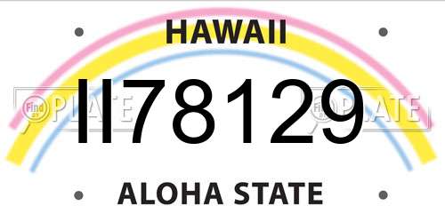 II78129 Hawaii License Plate