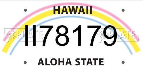 II78179 Hawaii License Plate